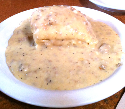 Biscuit and Sausage Gravy at Gravy restaurant in Portland, OR