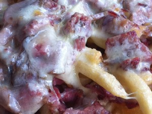 Kenny and Zuke's Delicatessen in Portland, Oregon's Pastrami Cheese Fries - Close-up