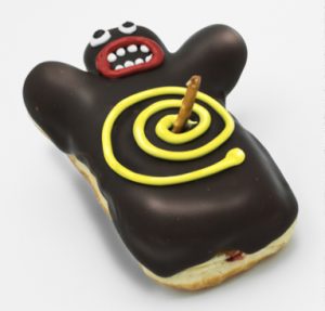 The titular Voodoo Doll doughnut from Voodoo Doughnut in Portland, Oregon - Stumped in Stumptown